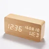 KH-WC004 Desk Calendar Day Date Desktop Sand Digital Alarm MDF Wooden LED Clock
