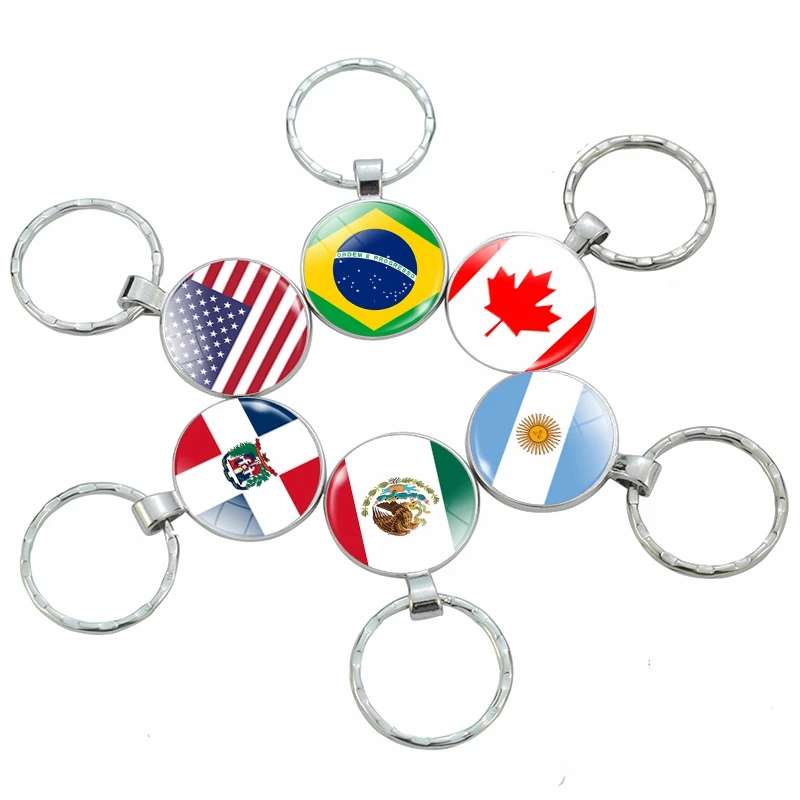 Brazil Flag Chrome Plated Key Ring Accessory - Key store Chain - Gift Boxed - #salavdo