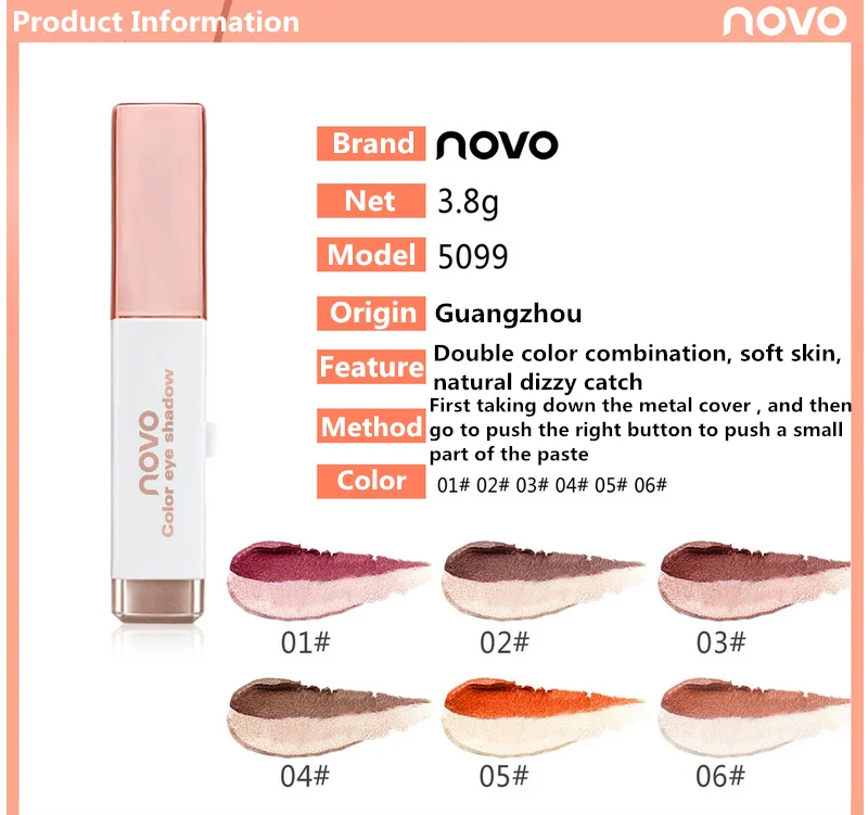 Hot Selling Eyeshadow Twotone Eyeshadow Cosmetic Twocolor Eyeshadow