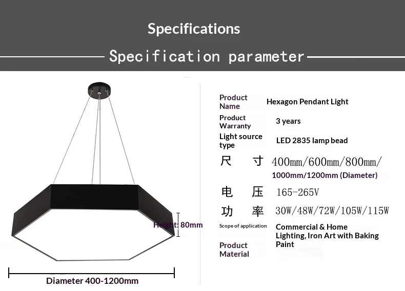product hexagonal honeycomb pendant light led creative irregular shape office gym mall supermarket lighting fixture-8