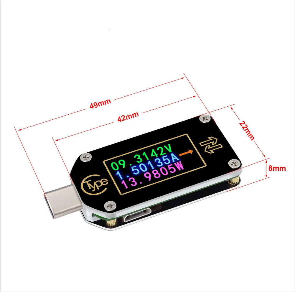 TC66C Type-C USB PD trigger USB voltmeter 2 way voltage current meter digital multimeter USB Tester