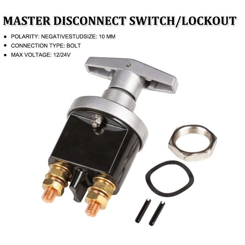 Gearhead Heavy Duty Battery Kill Switch – Master Disconnect Toggle – Dash Mount