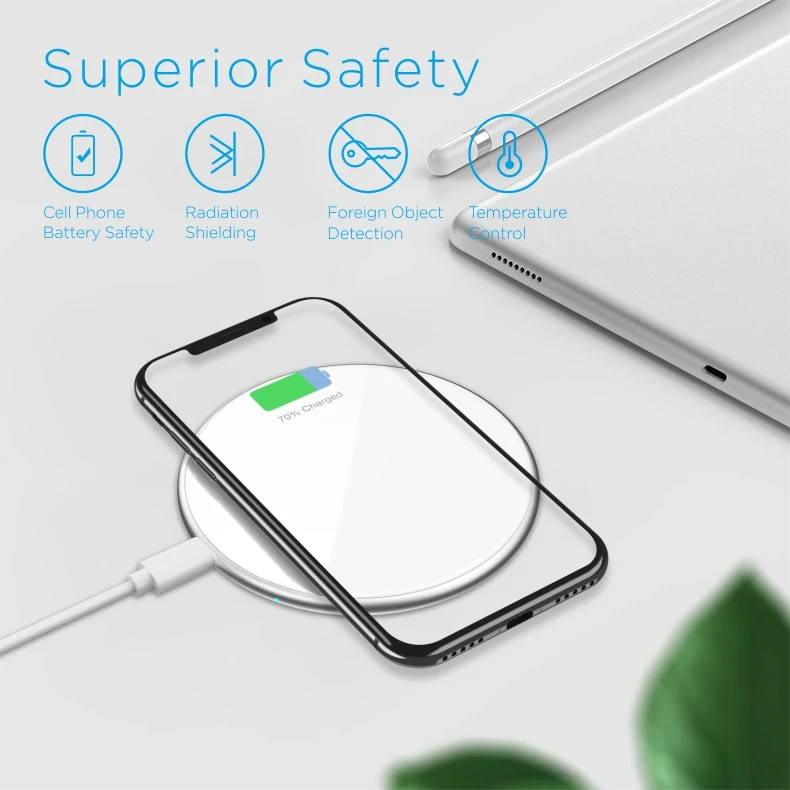 Wireless Rechargeable Mobile Phone Battery Charger New Round Mini