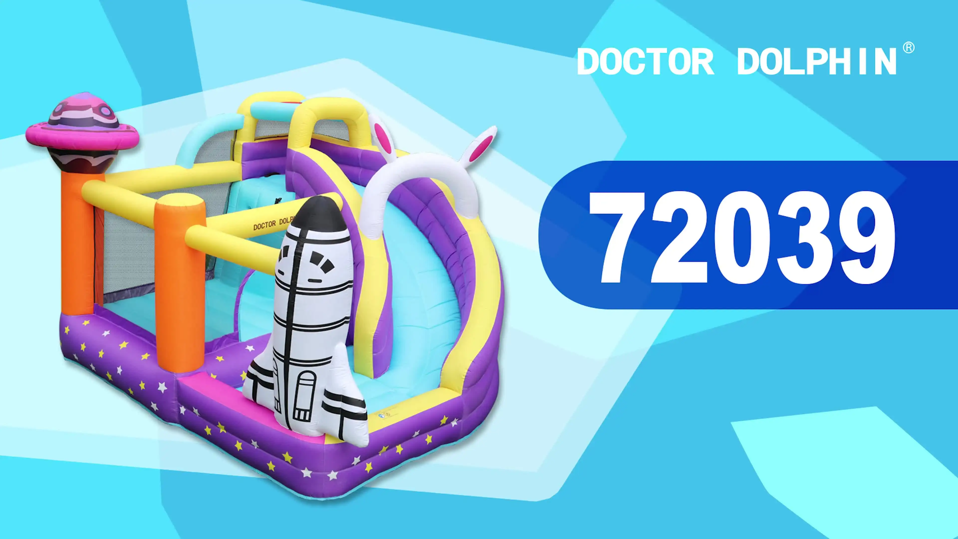 Doctor Dolphin Inflatable Bouncy Castle & Pool Play Center - Multi