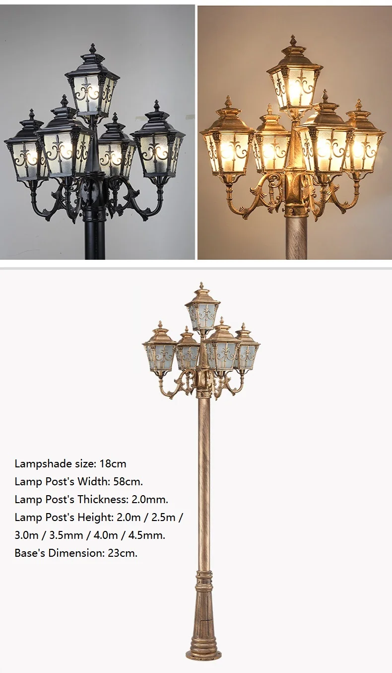 Antique Cast Aluminum Lamp Post