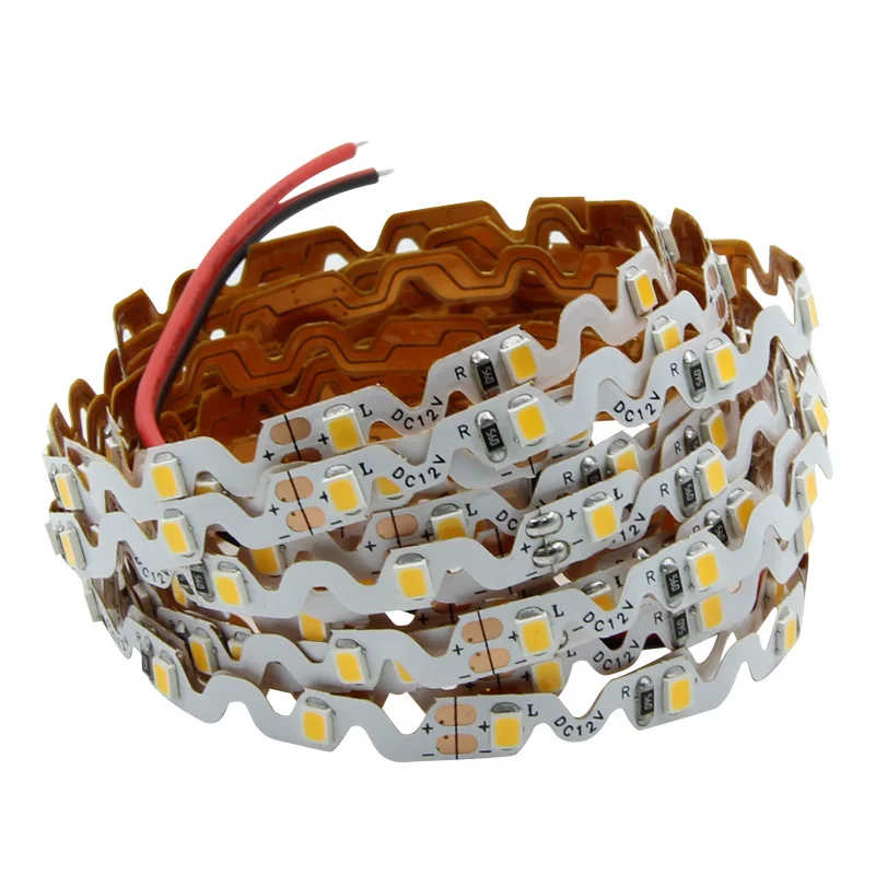 2020 Amazon Top Seller 8mm led rope light S Shape 6MM Zigzag Bendable led strip 2835 12v 60 led