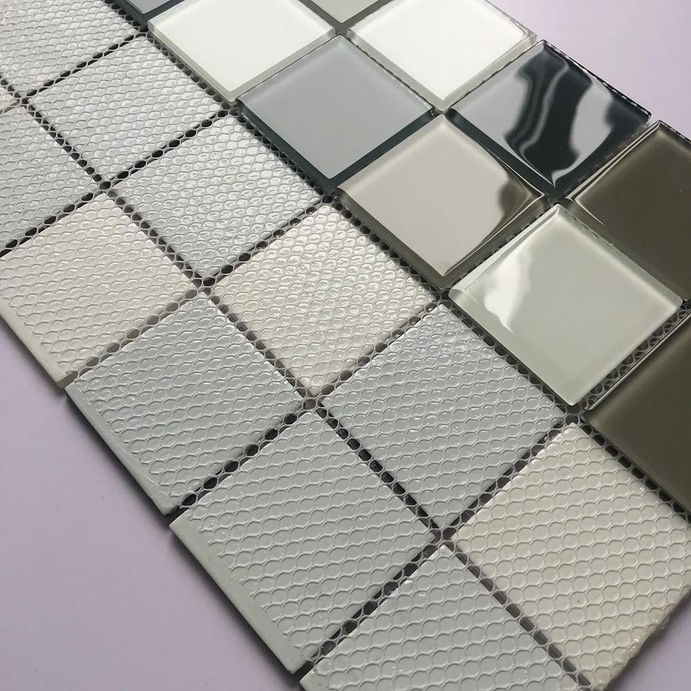 cheap wholesale crystal mosaic 4mm thickness Glass Mosaic Mosaic for swimming pool/bathroom and kitchen Foshan China
