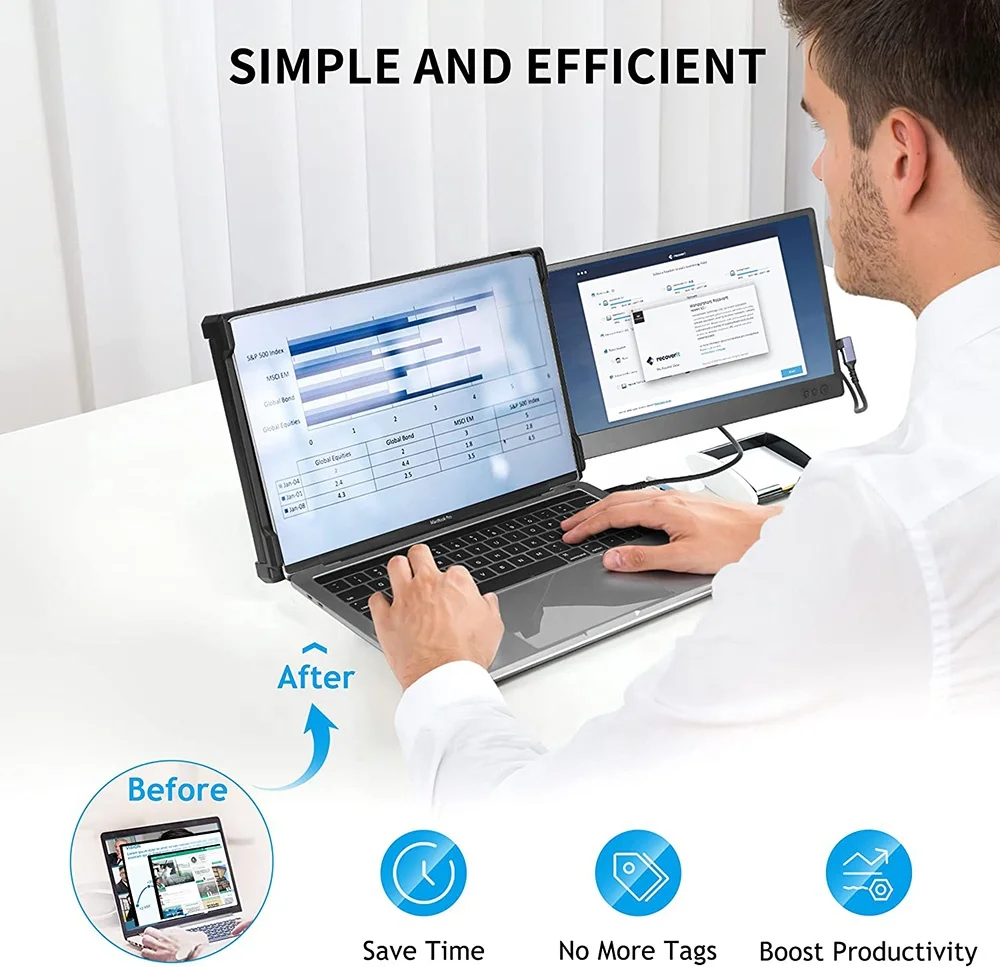 Helu H1 Slide Laptop 15 Inch Screen Extender Ipad Dual Monitor Screen