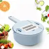 Kitchen Tools Multi-Function Cheese Grater Vegetable Fruit Cutter Wheat Straw Plastic Peeler Slicer with Egg Divider Colander