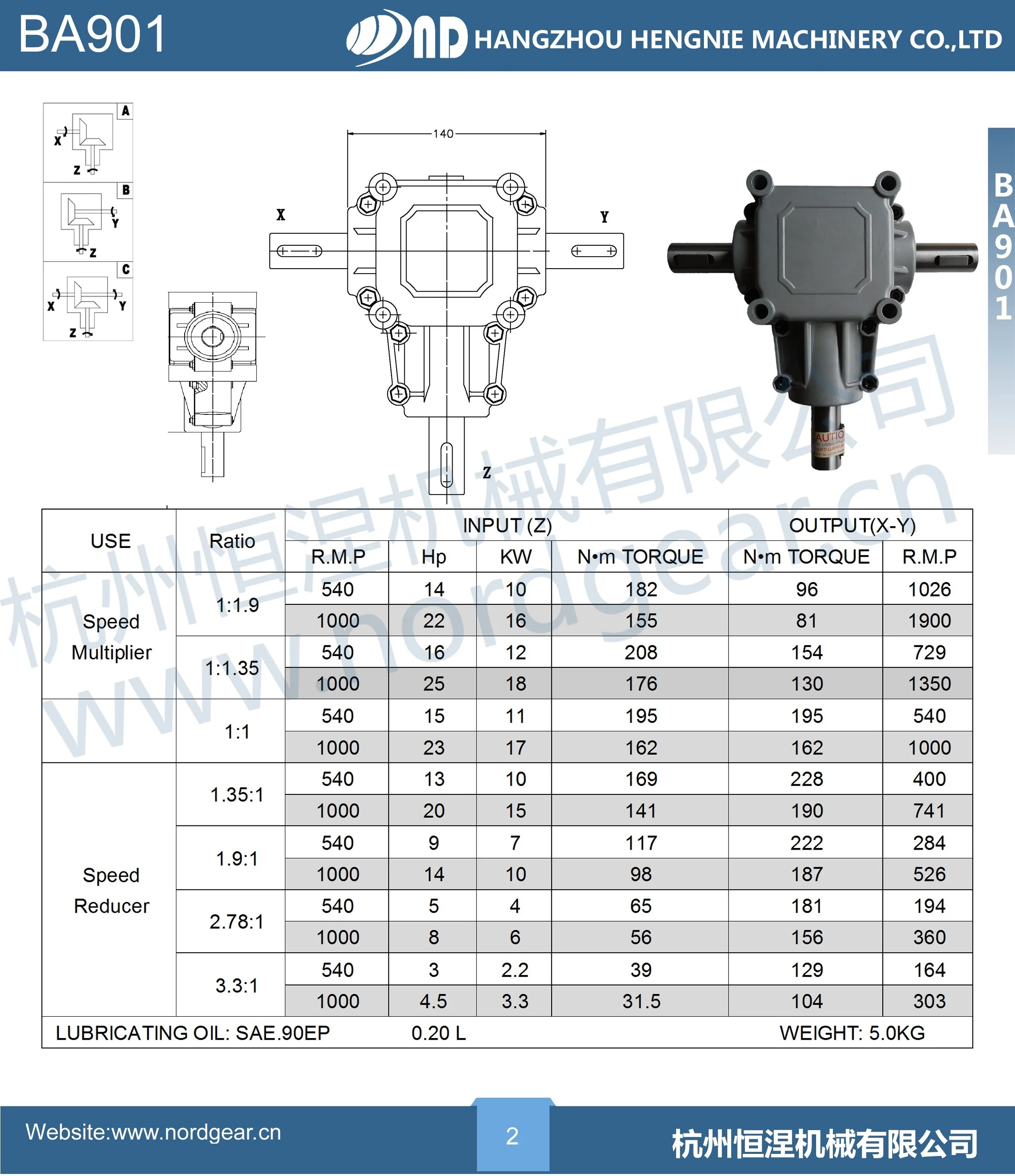 Nd Aluminium Fusion Agricultural Tractor Gearbox For Fertilizer