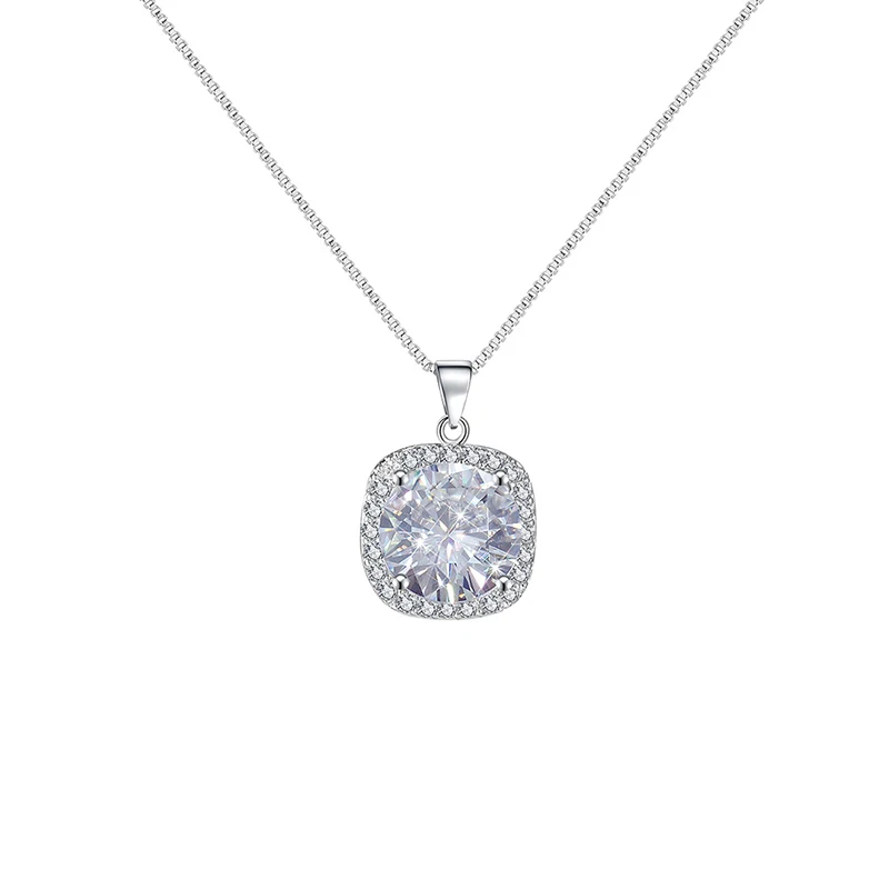 square diamond pendant necklace