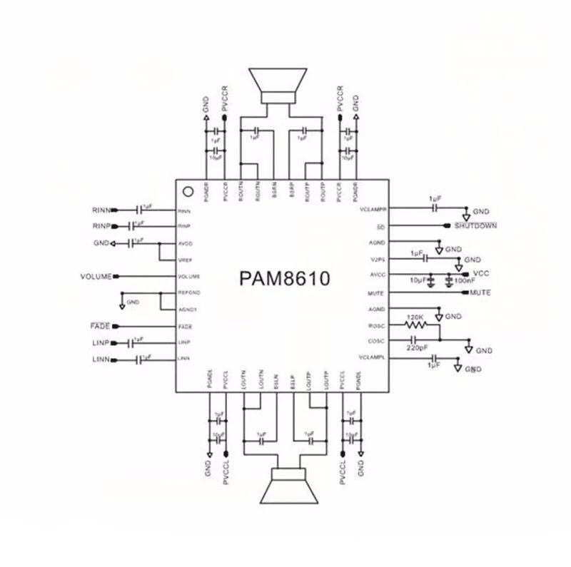 pam8610功放板2 x15w双通道立体声迷你d类功放板pam8610