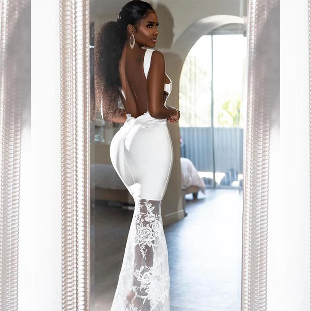 backless long bodycon dress Aloruh Metallic Decor Backless Long Sleeve High Slit Maxi Bodycon Dress For Women, Stylish Going Out
