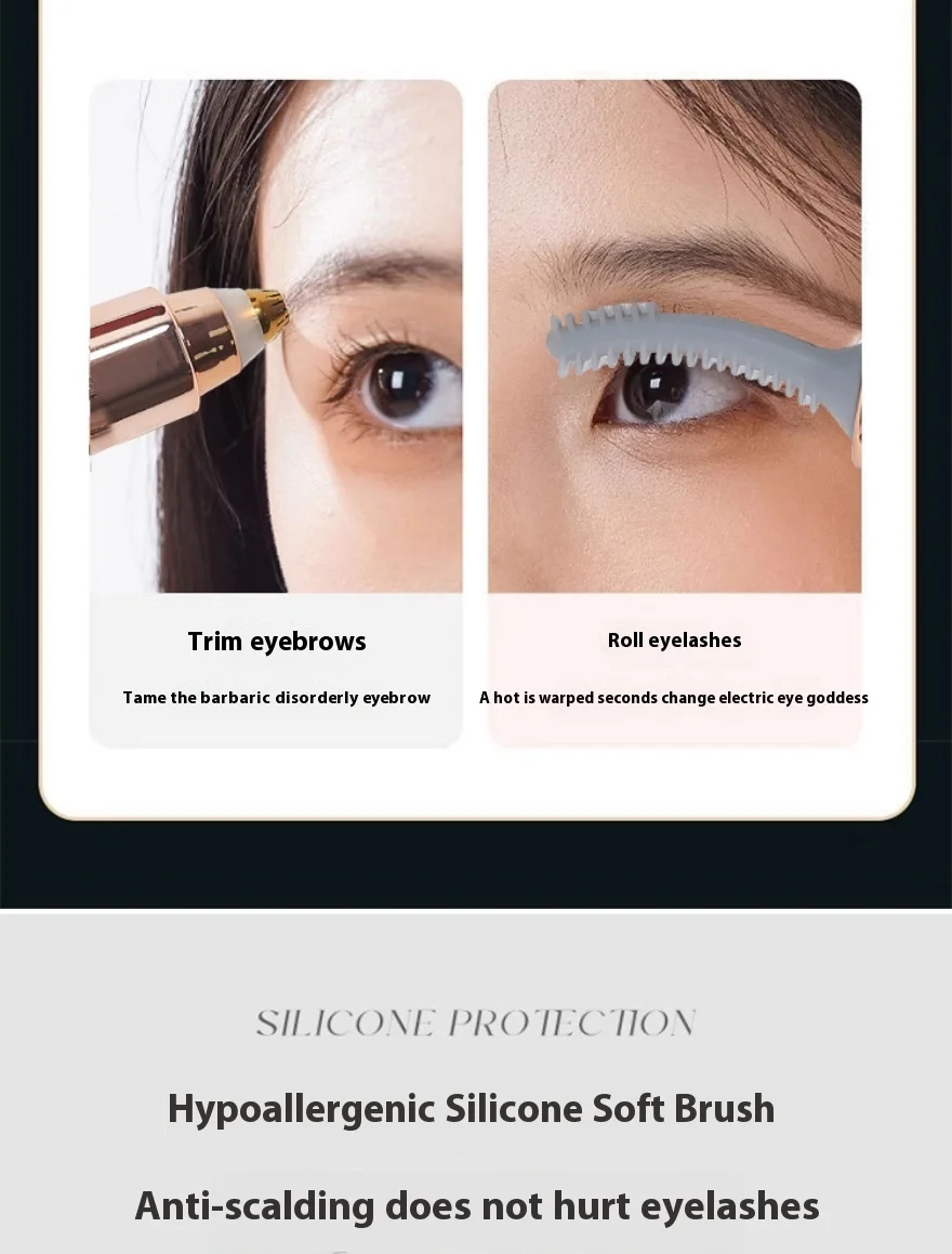 2-in-1 Electric Eyelash Curler and Eyebrow Shaper for Women Trending Household Eyelash Brush