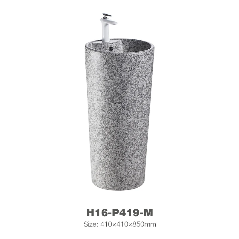 Toilet Hand Wash Basins With Pedestal Freestanding Hand Washing Basin H16-P419-M