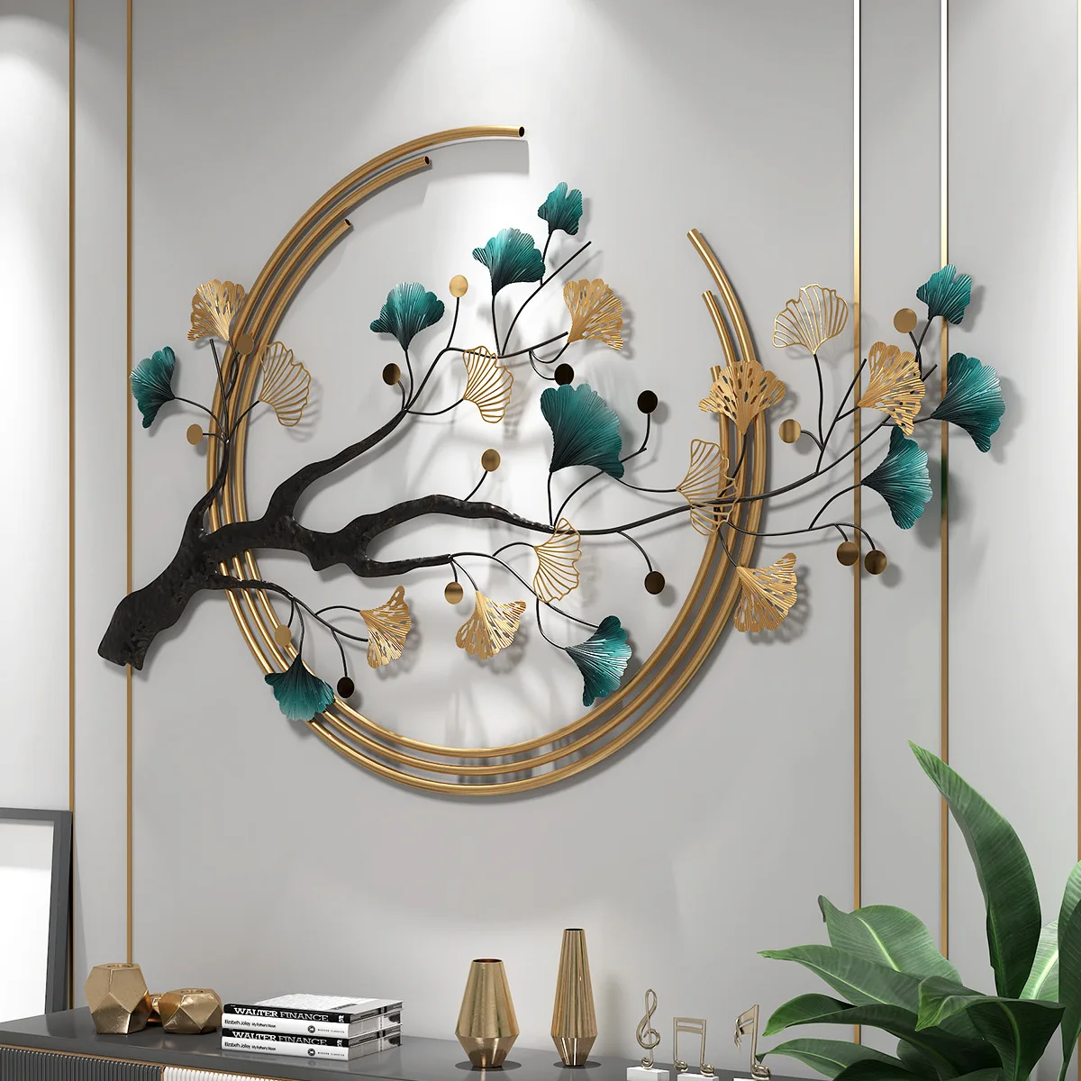 Hot Sell Metal Wall Decor Creative Handmade Ginkgo Leaves Wall Art For ...