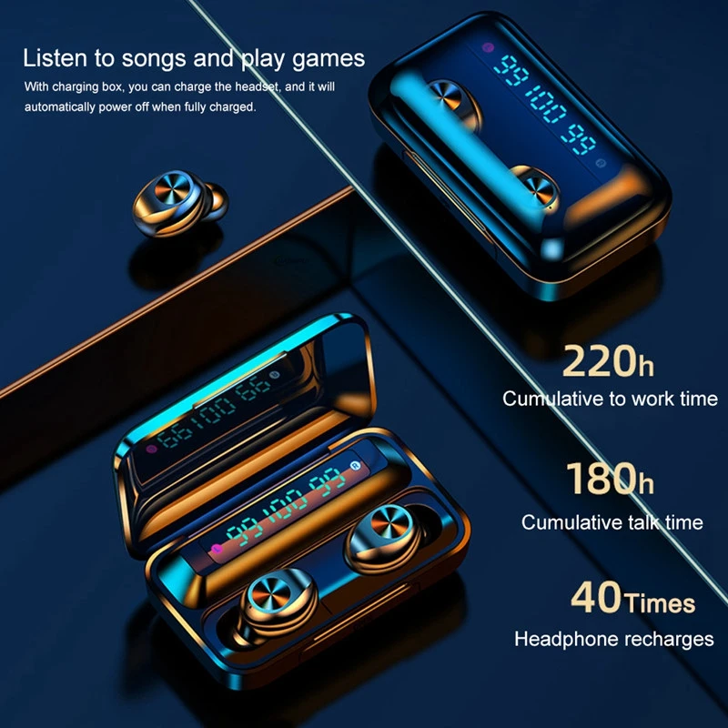 F9 waterproof ipx5 tws earbuds sport headset bluetooth 5.0 wireless headphones for iphone xiaomi sumsang huawei - ANKUX.COM