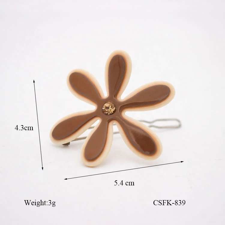 Canyuan Korean style 2022 hair clips for kids custom acetate cute hair flower clips