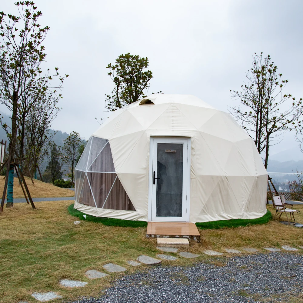 5m Glamping Geodesic Dome Tent For Resort Yurt And Dome Igloo Tent ...