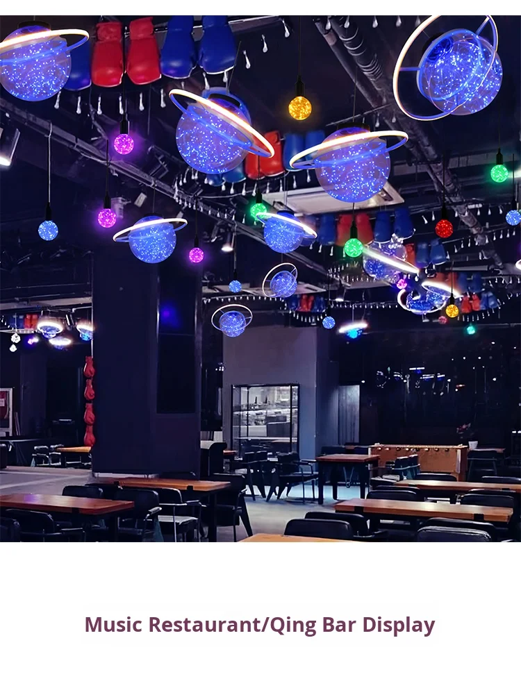 product planet shaped wedding stage decorative lights restaurant chandelier photo area starry sky ball middle sized wedding props-5