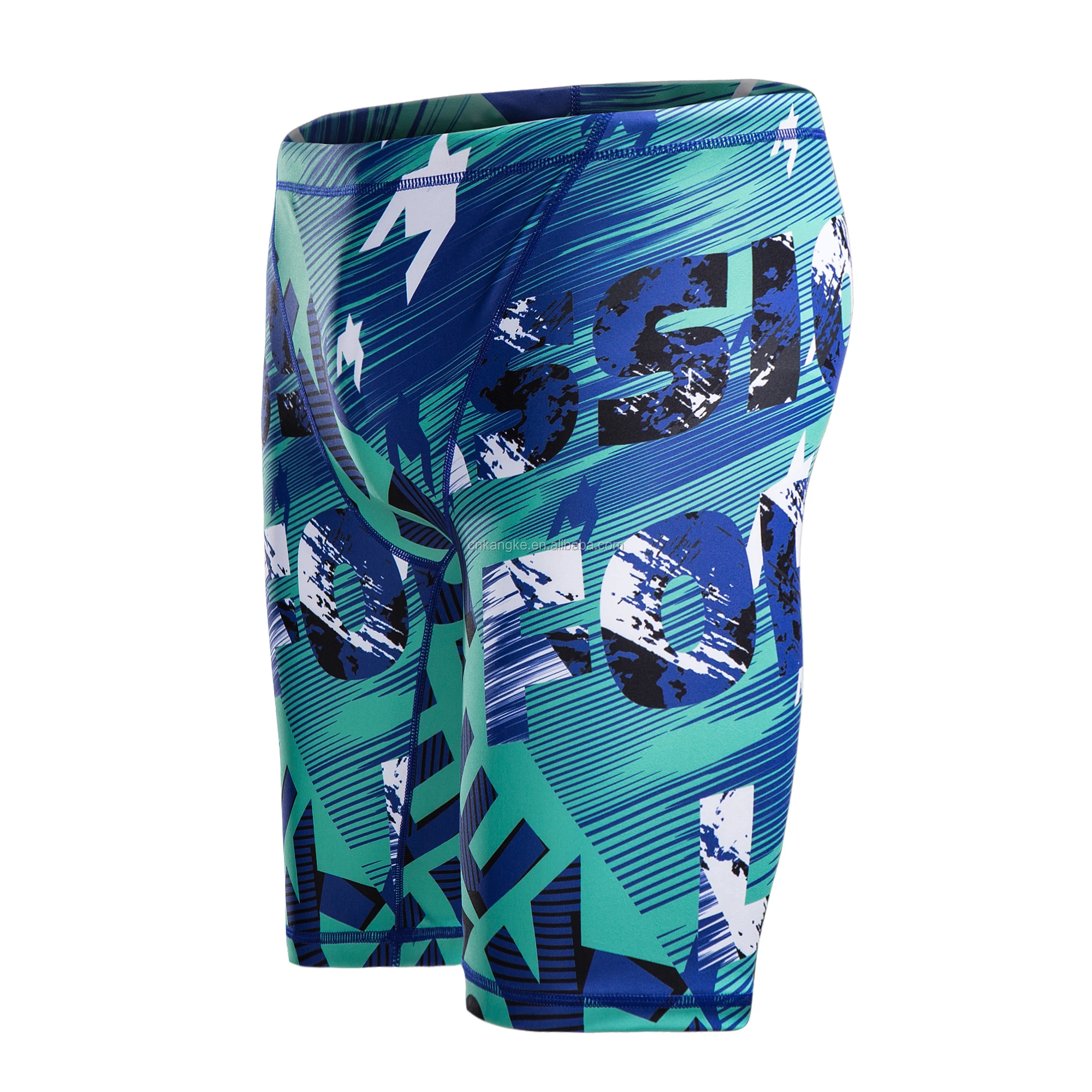 KGKE Men/'s Swim Jammers Compression Fashion Print Jammer Swimsuit Swim Boxer Long