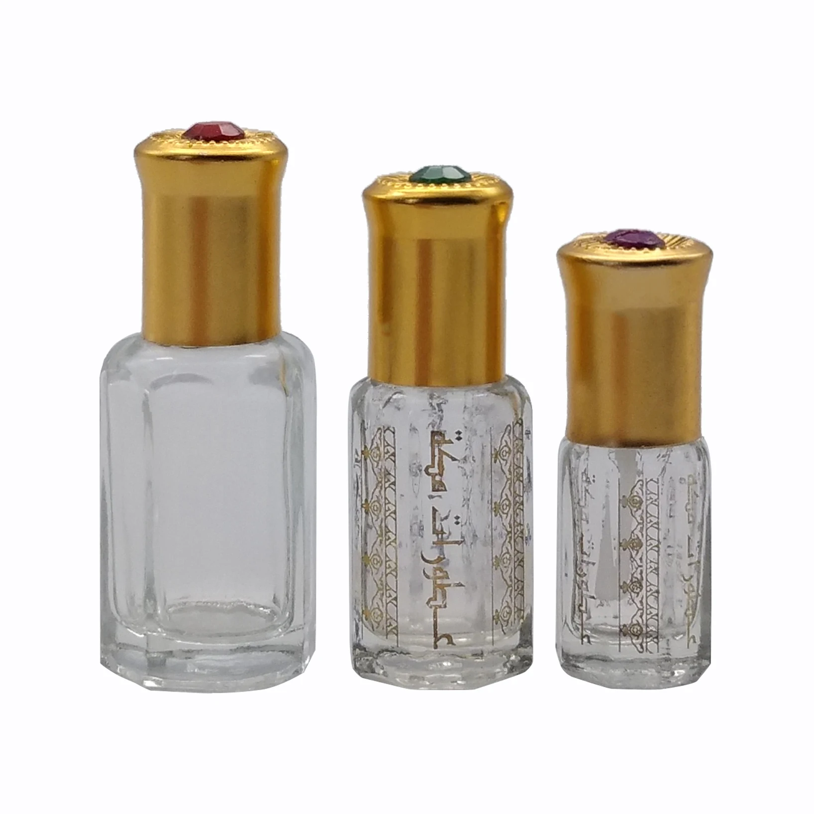 3ml 6ml 12ml Wholesale Golden Decanter Arabic Attar Glass Fancy Attar