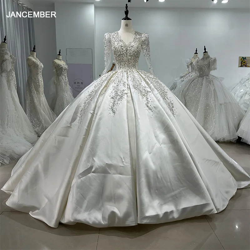 Wholesale V-Neck Long leeves Princess Wedding Dress 2024 For Women Lace With Tail Pretty Bride Dresses Xs068,1 Piece Wholesale V-Neck Long leeves Princess Wedding Dress 2024 For Women Lace With Tail Pretty Bride Dresses Xs068,1 Piece