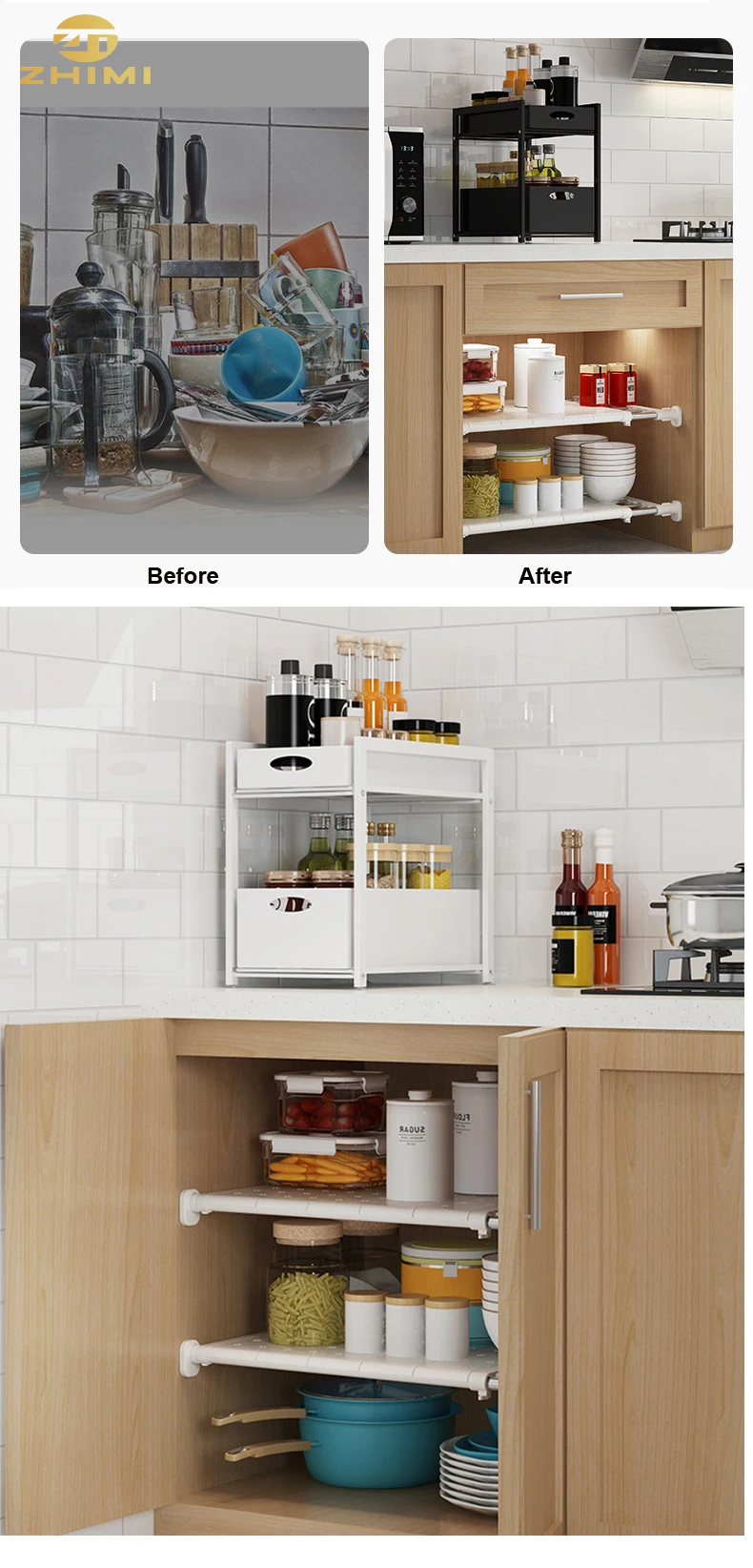 Platzsparend Home Küche Metall Lagerung Regale Unter Waschbecken