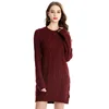 2019 Hot Amazon New Style Fashion Ladies Solid Color Thick Knit Dress Sweater