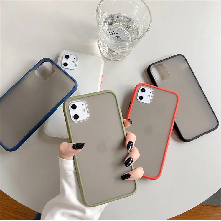 Mint Hybrid Simple Matte Bumper Phone Case  For iPhone 11 Pro Max XR XS Max 6S 8 7 Plus Shockproof Soft TPU Silicone Clear Cover