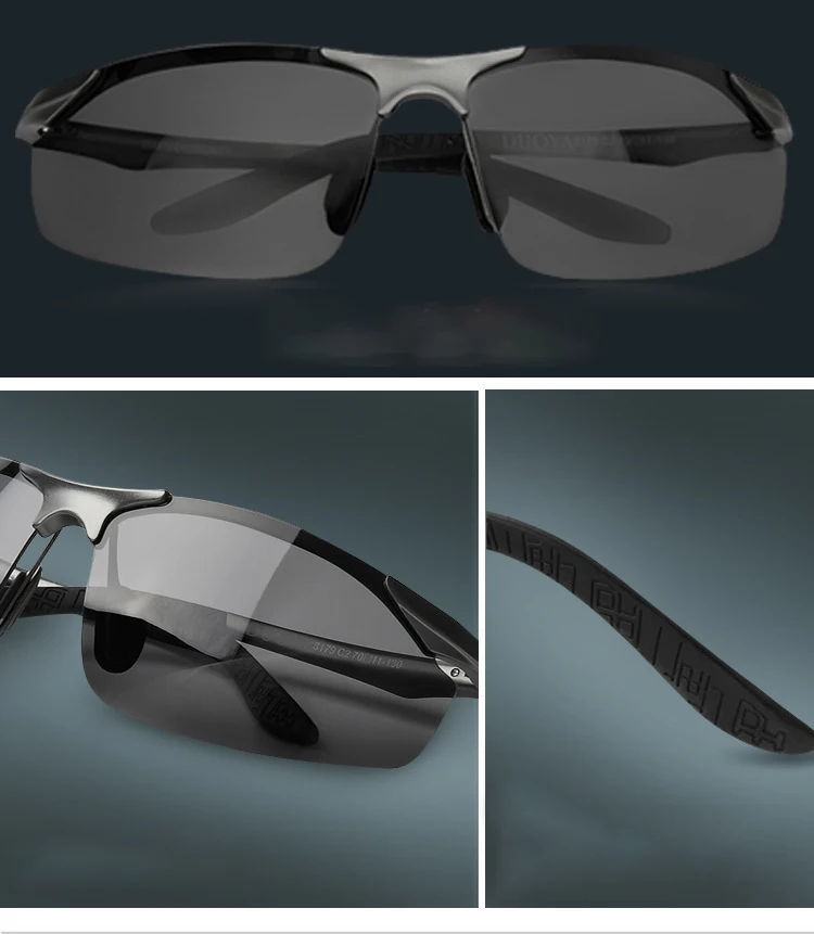 Photochromic Sunglasses Men Polarized Driving Chameleon Glasses Male Change Color Sun Glasses Day Night Vision Driver's Eyewear