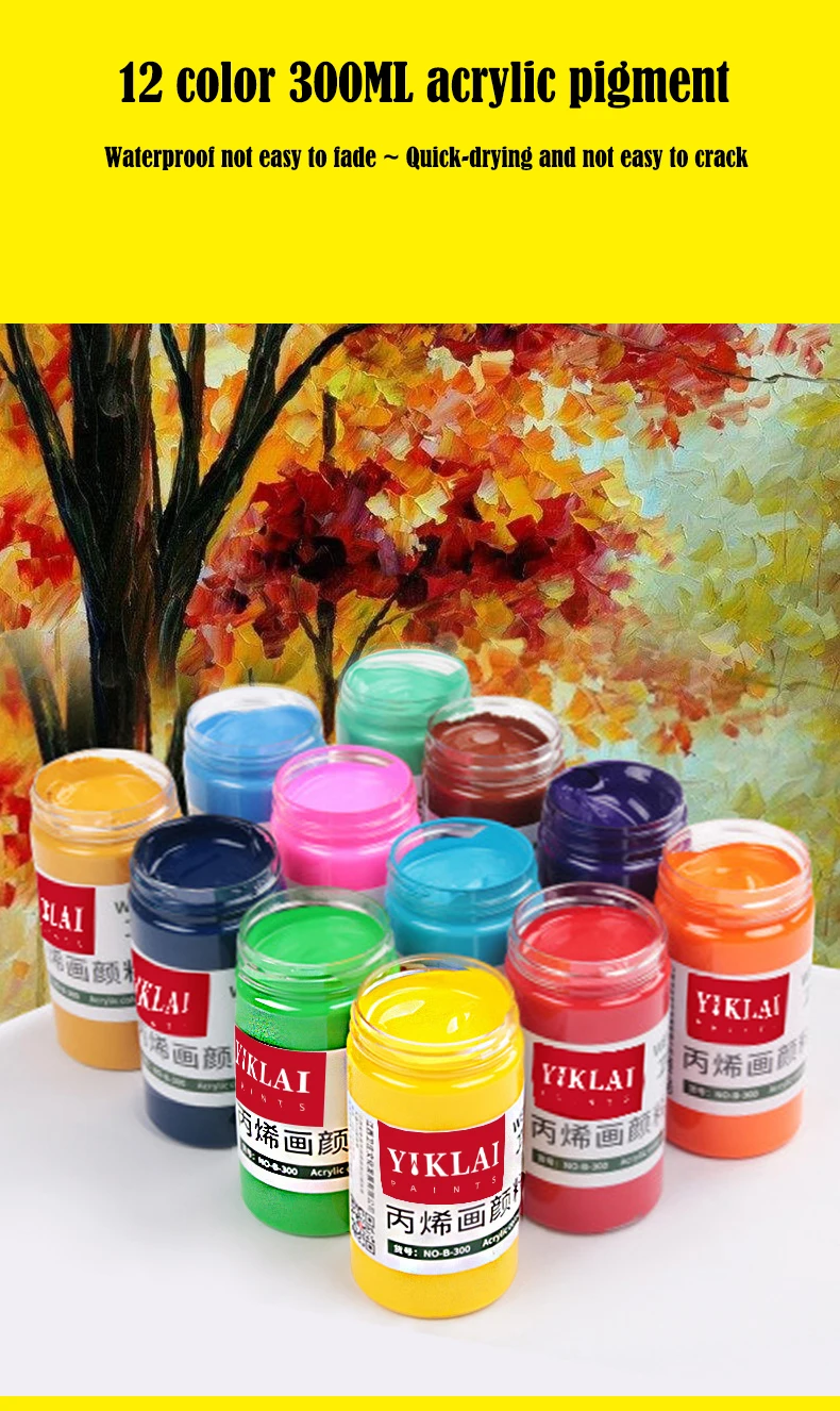 32 Colors 300ml Large Bottle Wall Painted Acrylic Artist Paint For Art