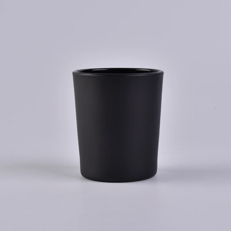 Matte black glass votive candle holder