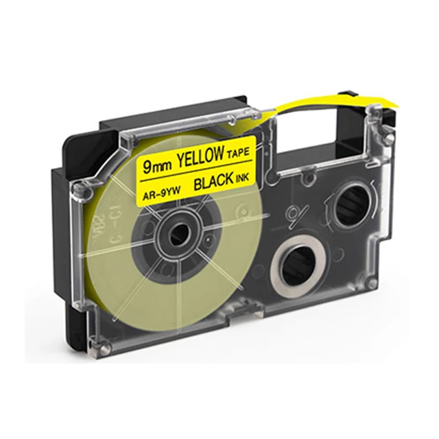 9mm Label Tape Cassette Xr9yw Black On Yellow Cartridge Tape