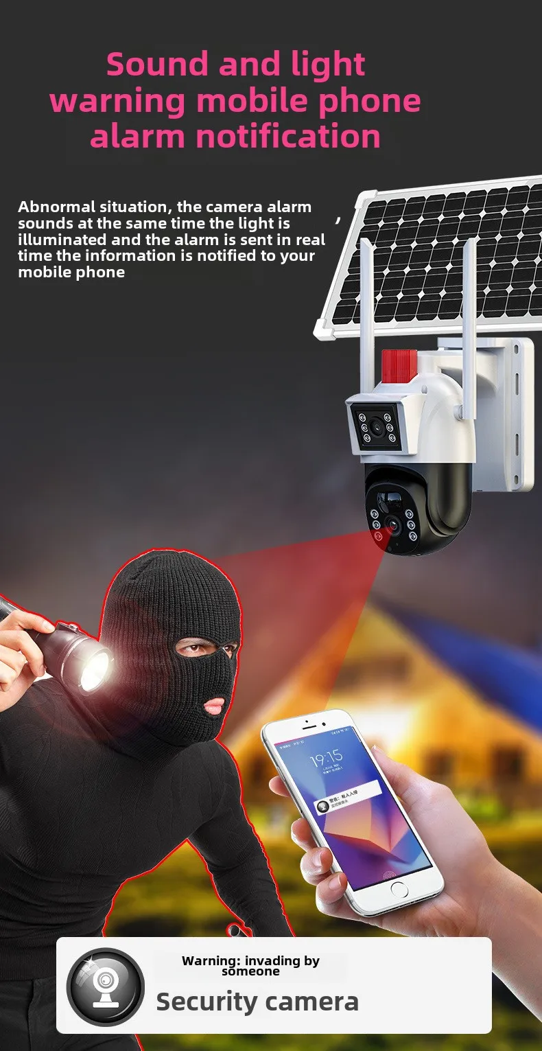 Cloudbirds V360pro Outdoor Waterproof Rainproof Dual Lens CMOS Night Vision Camera WiFi/4G Remote Rotate Alarm Cloud
