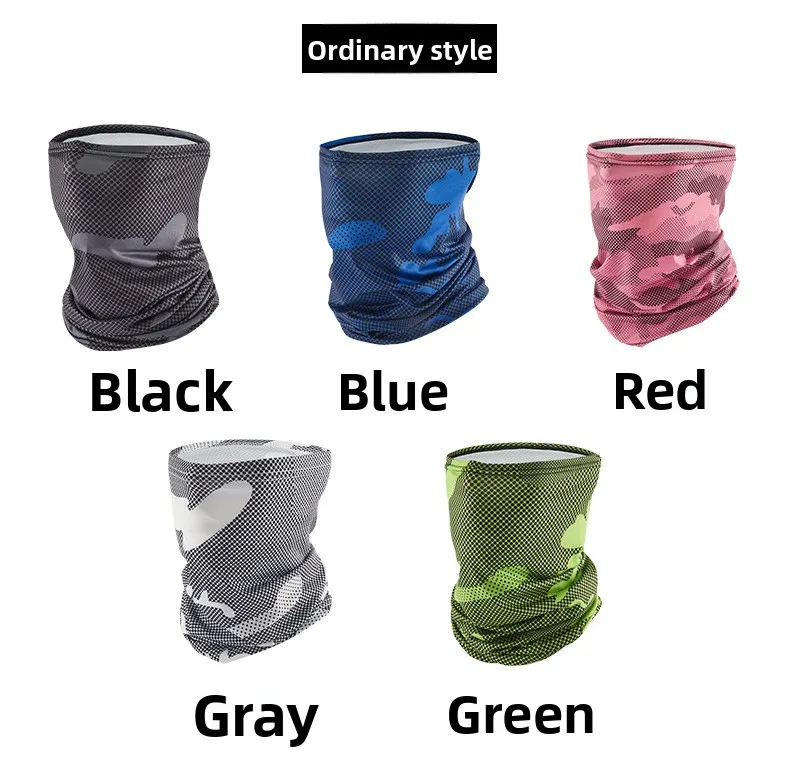 Outdoor Sports Summer Unisex Cycling Mask Breathable Quick Drying Ice Silk Face Neck Guard Sun Protection Headscarf Hiking