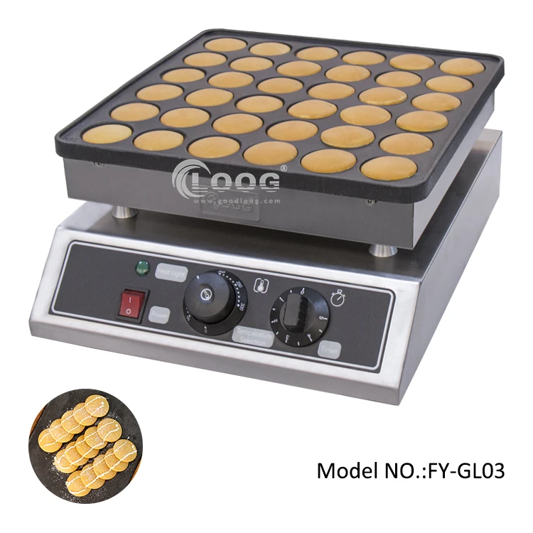Mini Pancake Maker for 36 Mini Dutch Pancakes Double Plate 110V Pancake Pan,Commercial Electric pancake for Restaurant and Home Use 