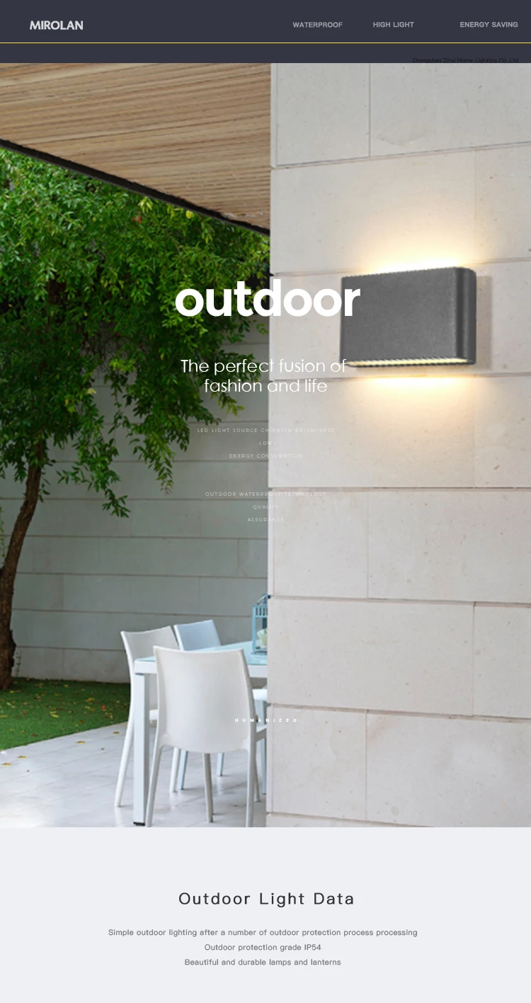 6w*2 Led Outdoor lamp stair modern simple creative exterior wall lamp courtyard balcony wall lamp