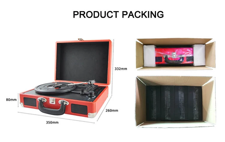 Wooden suitcase turntable vinyl record player with built in speaker, bluetooth, USB, TF, FM, USB or TF recording - ANKUX.COM