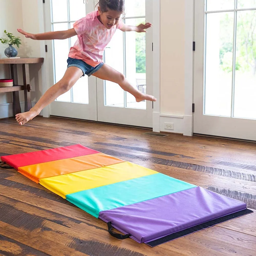 Zonwinxin Crash Mat 5panel Colorful Rainbow Folding Kids' Gymnastics