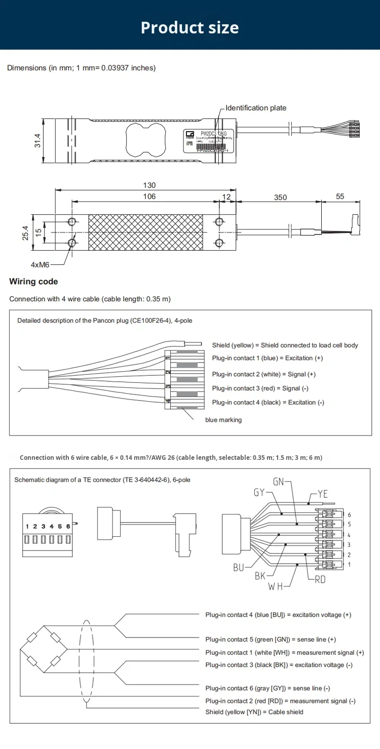 HBM Single Point Load Cell PW2DC3 0.1% Accuracy 5V Manual Installation ...