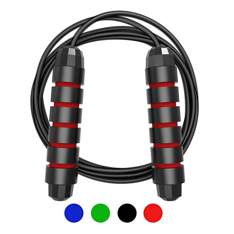 

Wholesale Adjustable Bearing Skipping Rope cuerda de saltar Springseil Fitness Exercise Weighted Speed PVC Steel Wire Jump Rope, Blue/black/red/green