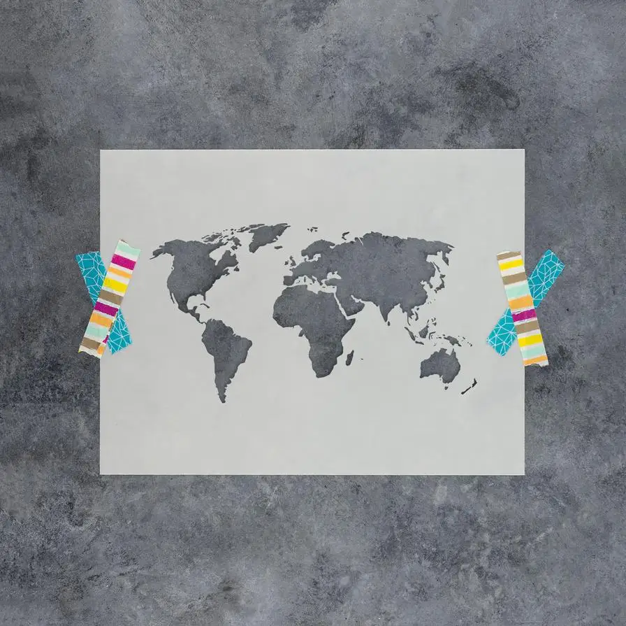 Map Stencil For Wall Large Size World Map Wall Painting Stencil - Buy Plastic Painting Stencil,Large  Stencil,Wall Painting Stencil Product On Alibaba.com