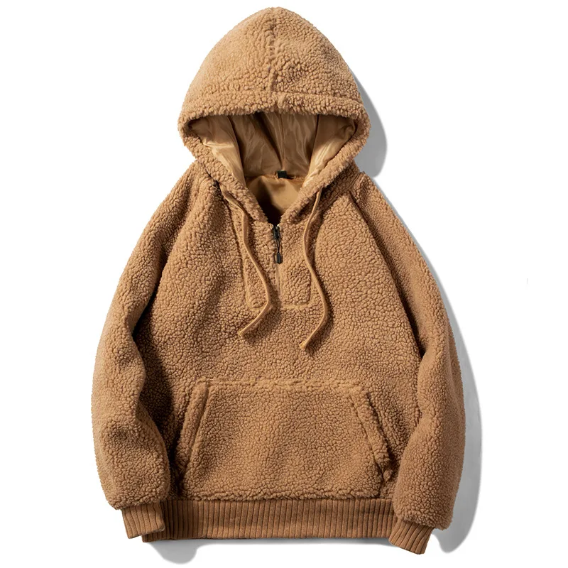 mens tan sherpa hoodie