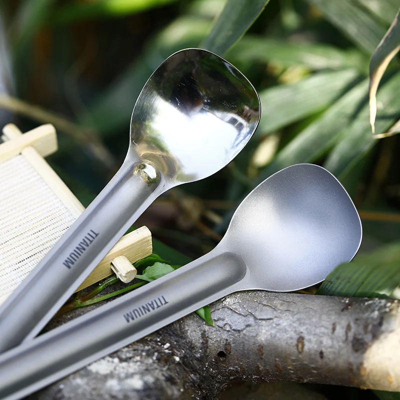 camping utensils titanium spork with long handle