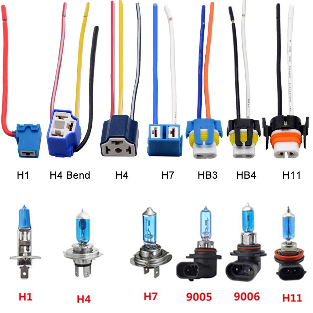 Car H1 H4 H7 H11 Hb3 Hb4 Headlight Ceramic Bulb Holder Extension ...