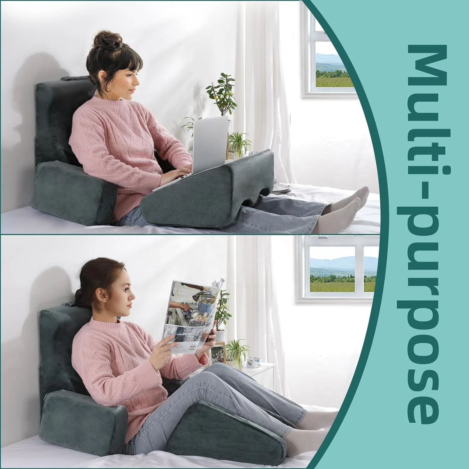 High Density Foam Reading Back Knee Support Wedge Pillow For Pain