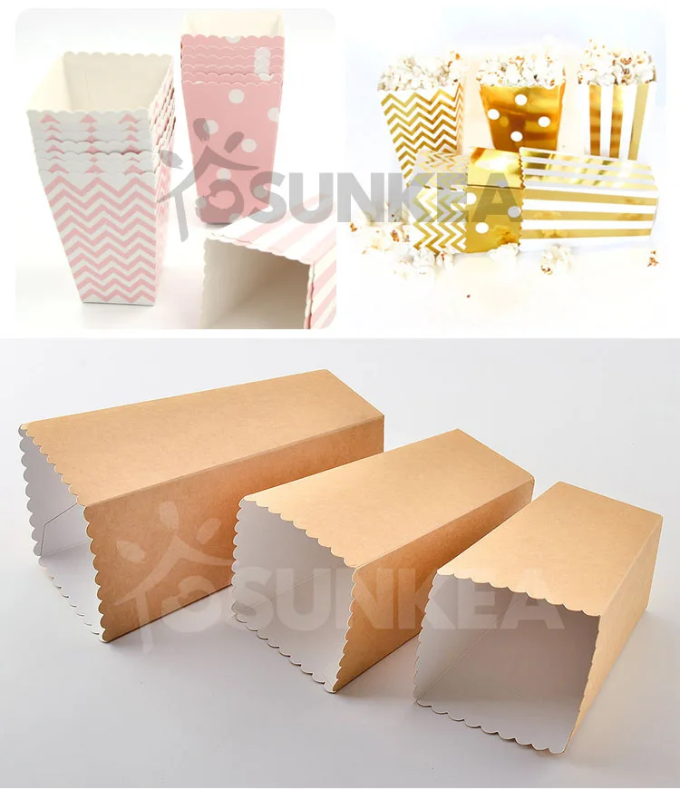 46oz Biodegradable Kraft Paper Popcorn Box Popcorn Bucket For Movie