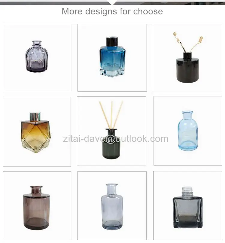 decorative round shape empty glass perfume aroma fragrance reed diffuser bottles