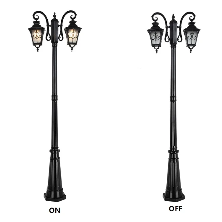 Antique Style Ip65 Waterproof Aluminum Light Pole Landscape Garden Park Villa E27 E32 Led Light
